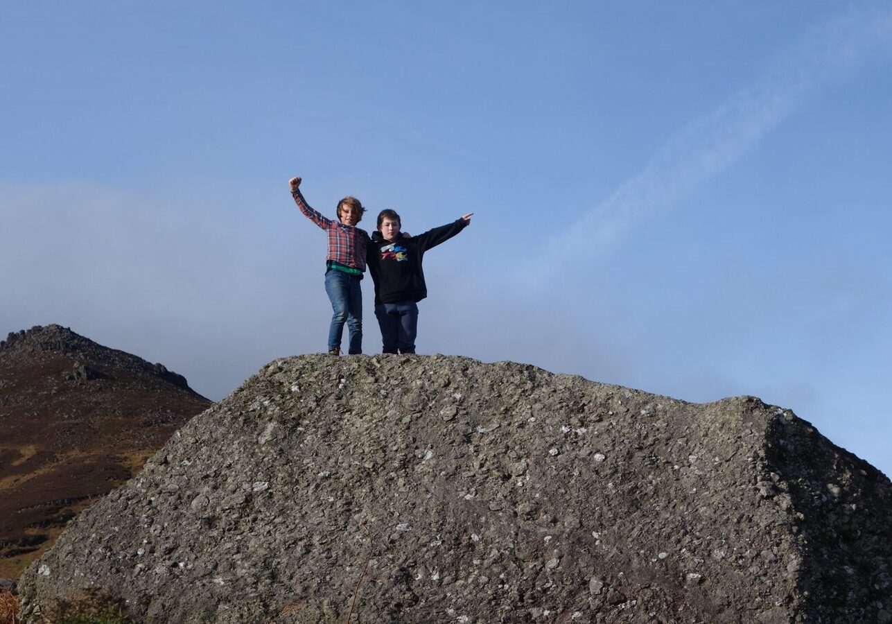 2 boys up a mountain